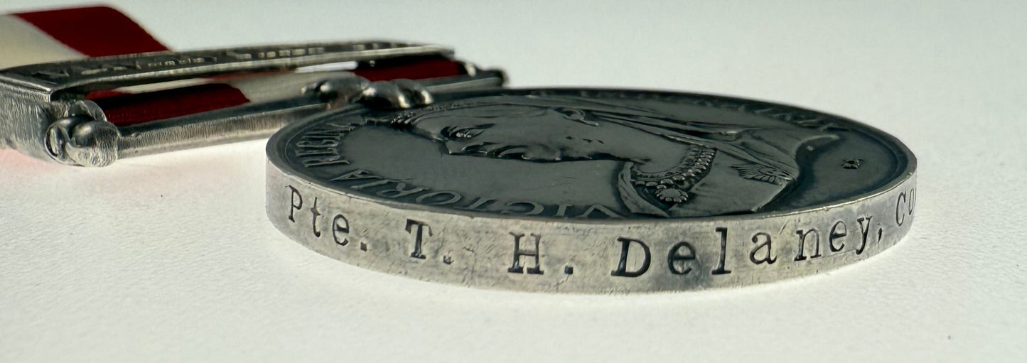 Victorian - Canada General Service Medal - Fenian Raid 1866 - Cobourg Rifle Company - Delaney