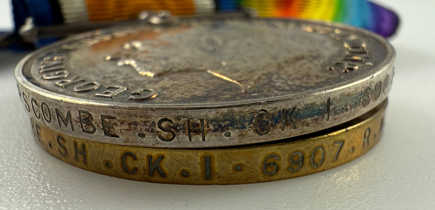 WWI - 1914-15 Medal Trio to Royal Naval Canadian Volunteer Reserve (RNCVR) - HMCS Niobe - Lipscombe