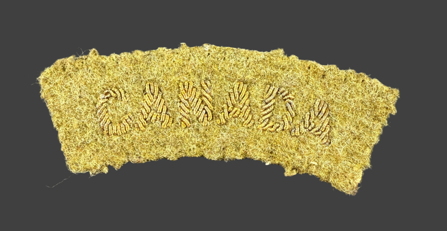 Canadian WWII - Canada Nationality Shoulder Title - Bullion Officers'