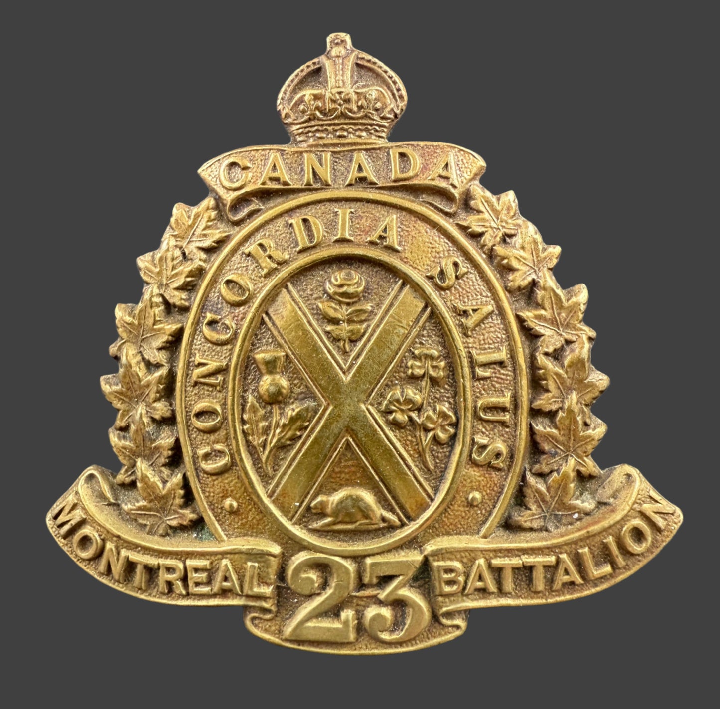 WWI - 23rd Canadian Infantry Battalion (Montreal) - CEF Cap Badge
