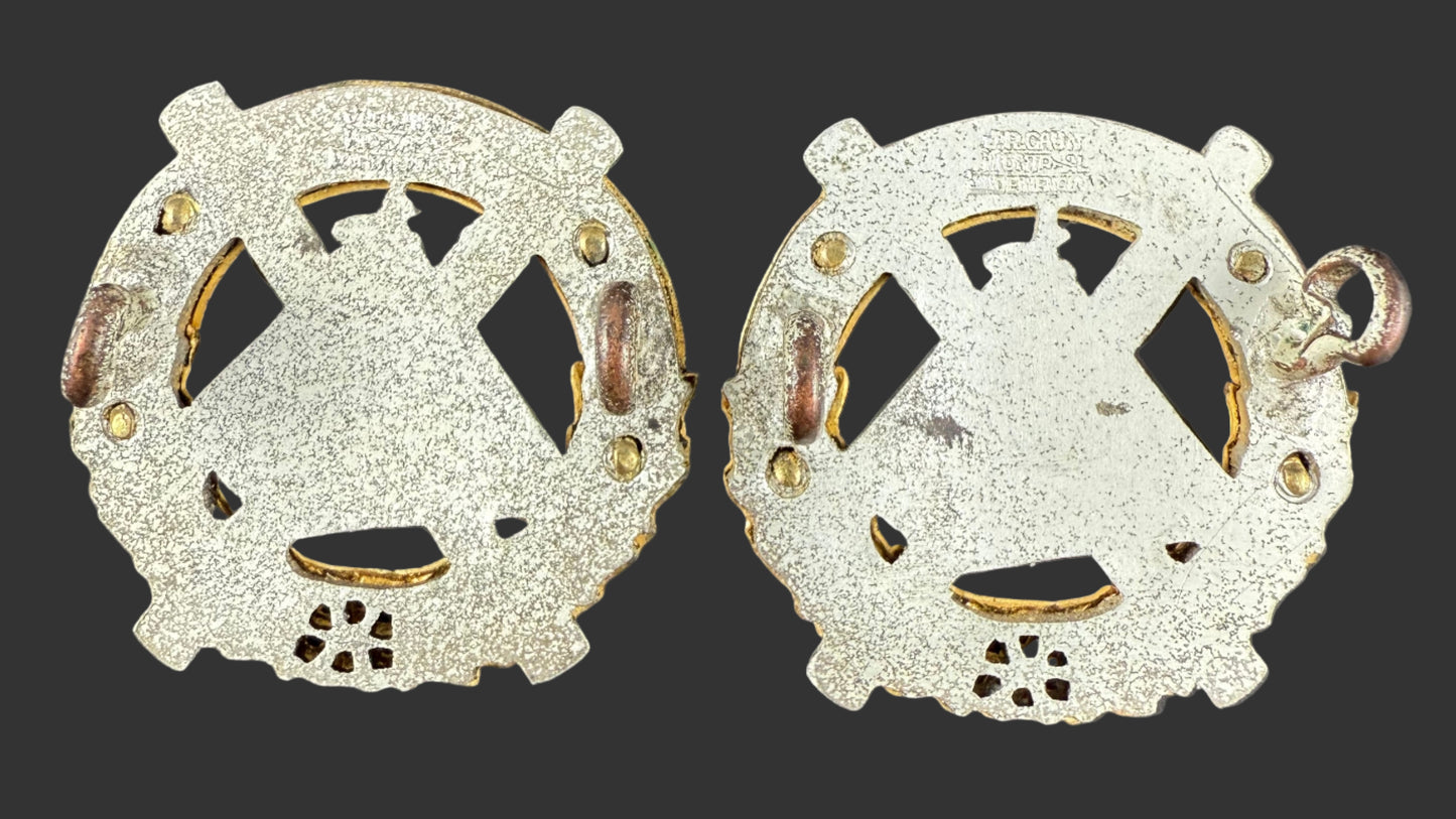 Canadian pre/WWII - North Waterloo / Scots Fusiliers of Canada - Officers Collar Badges