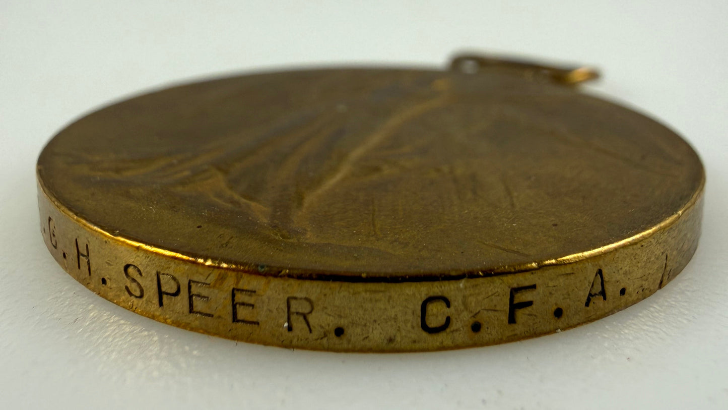 Canadian - WWI - Victory Medal - Canadian Field Artillery - Speer