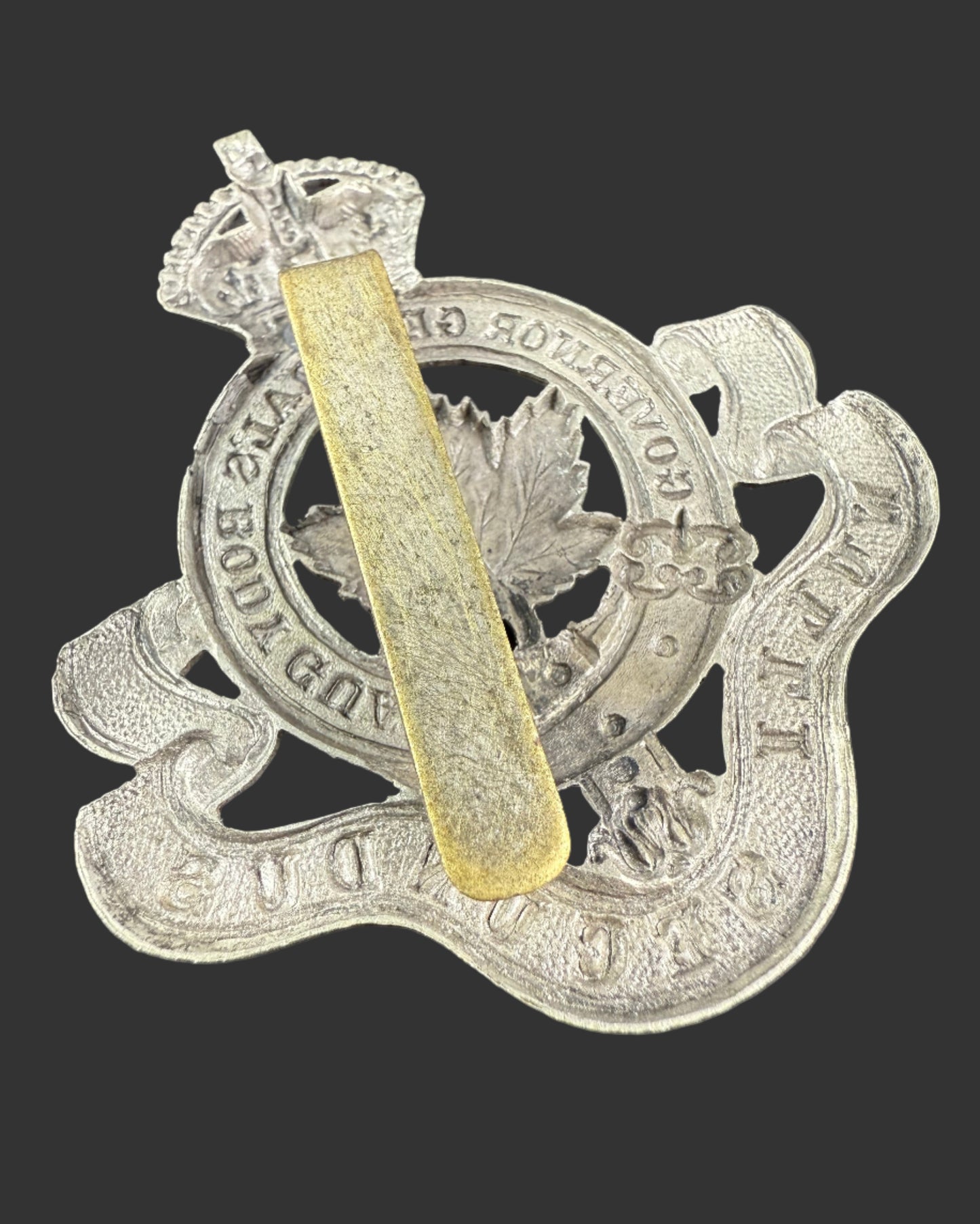 Canadian Pre-WWI - Governor General's Body Guard (GGBG) - Cap Badge - White Metal