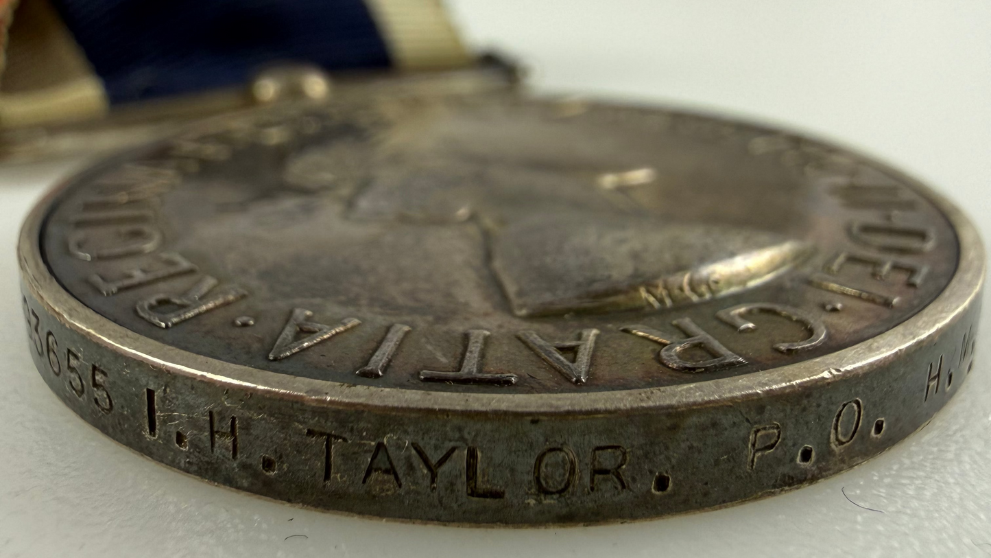 British - WWII - Royal Navy Long Service Medal Group - Taylor - British Empire Medal