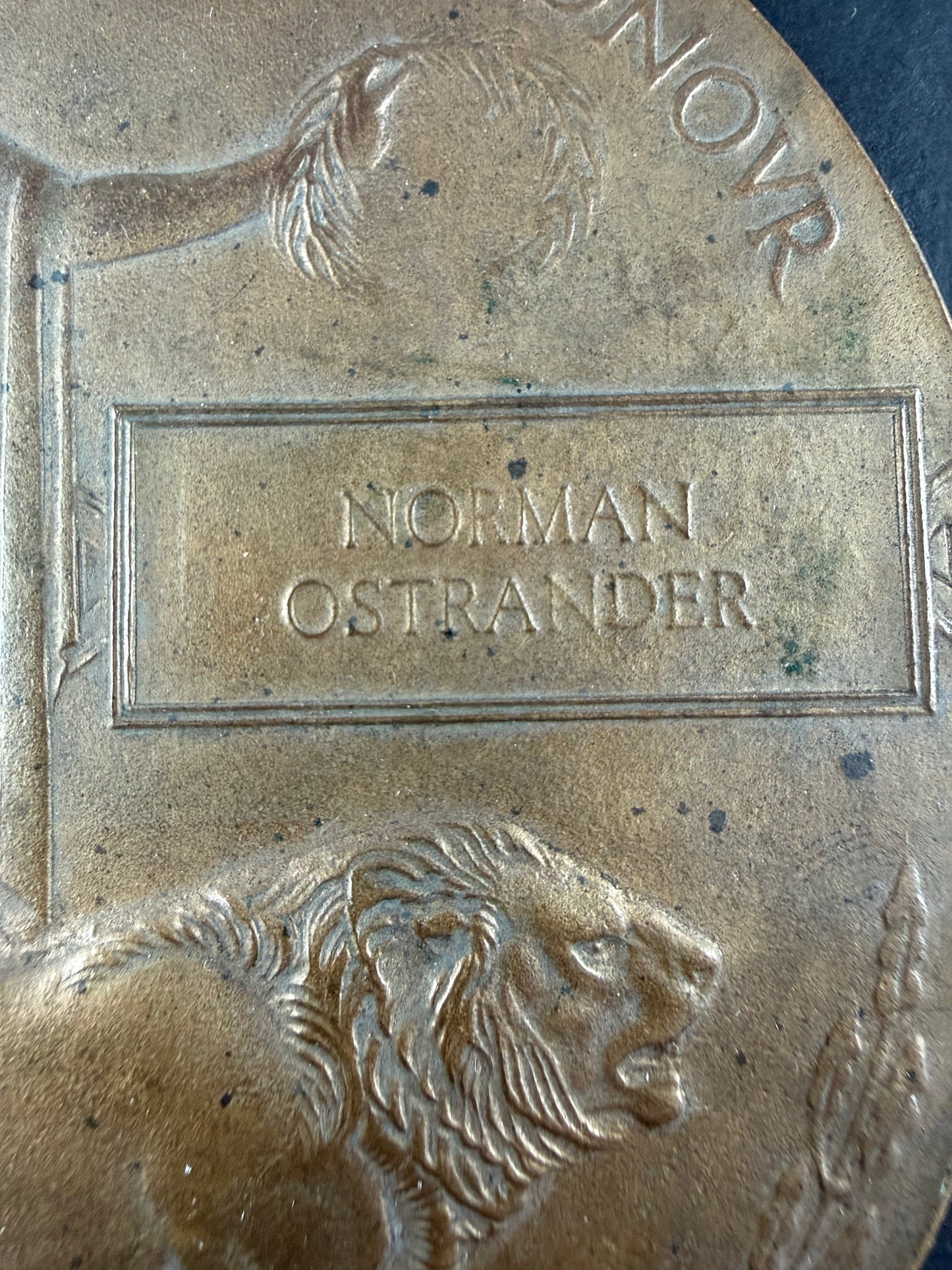 Canadian - WWI Memorial Plaque - Ostrander - 27th Battalion CEF - KIA