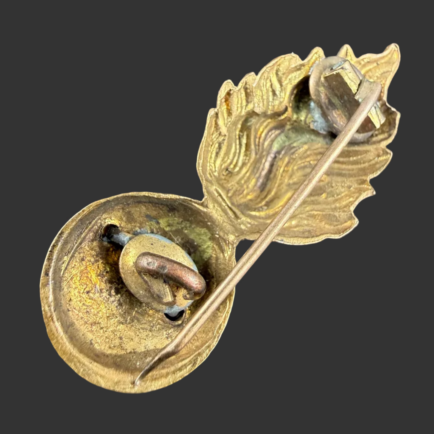 British - WWI-WWII - Royal Scots Fusiliers Officer's Collar Badge