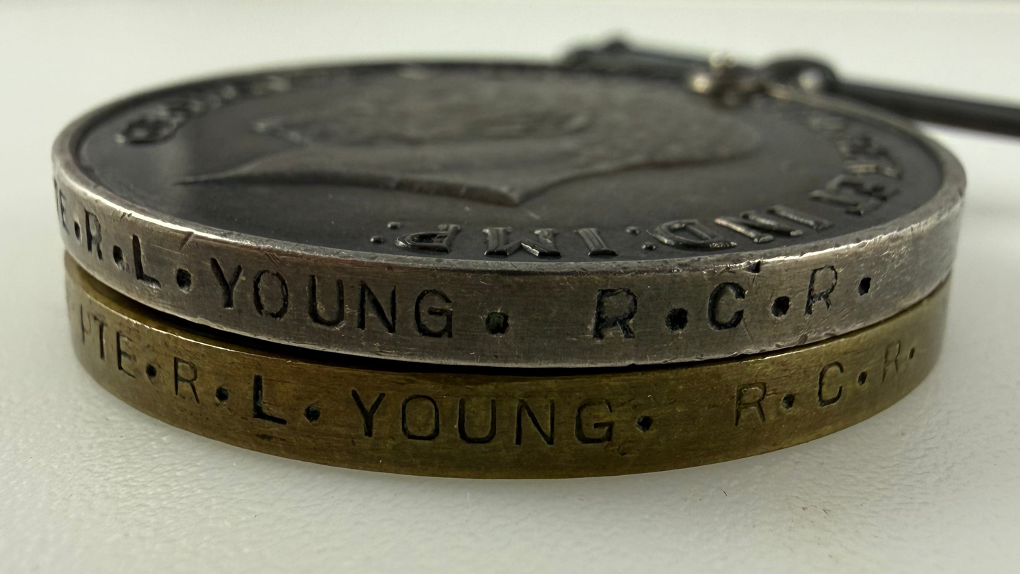 Canadian - WWI - Medal Pair - Royal Canadian Regiment (RCR) - Young