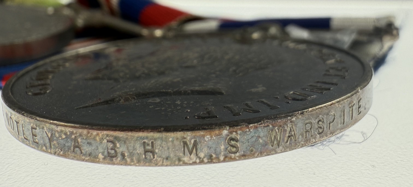 WWI/WWII British Long Service Medal Group - Royal Navy - Notley - Casualty