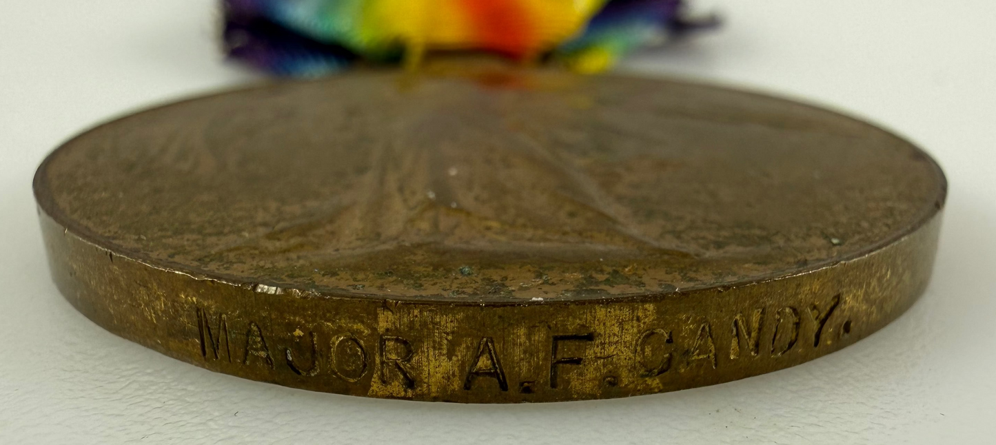 British - WWI - Victory Medal - Major A. F. Candy - Royal Field Artillery - MiD - Boer War and Irish Civil War Service in ADRIC