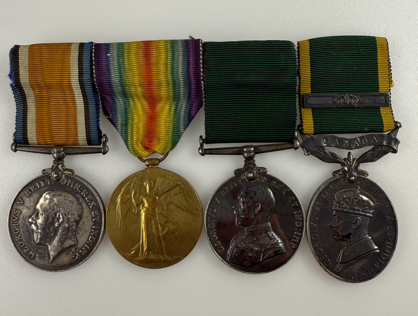 WWI - Double Long Service Medal Group to 76th Battalion / 2/10 Dragoons / Royal Hamilton Light Infantry - Makinson