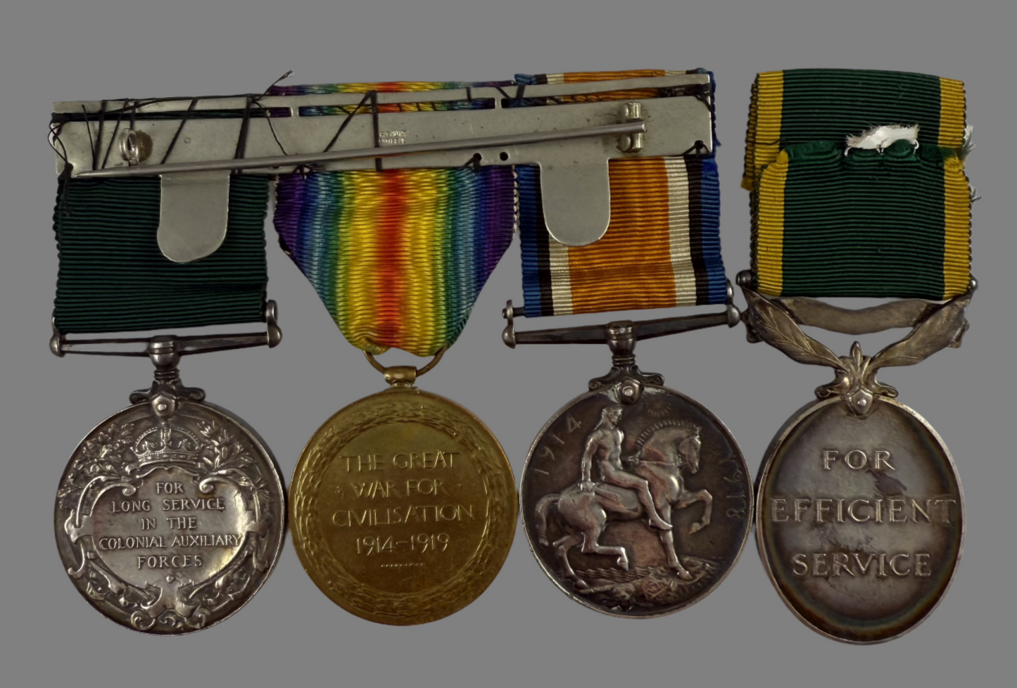 WWI - Double Long Service Medal Group to 76th Battalion / 2/10 Dragoons / Royal Hamilton Light Infantry - Makinson