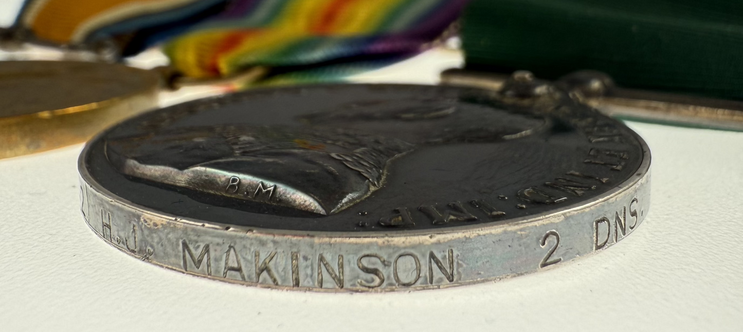 WWI - Double Long Service Medal Group to 76th Battalion / 2/10 Dragoons / Royal Hamilton Light Infantry - Makinson