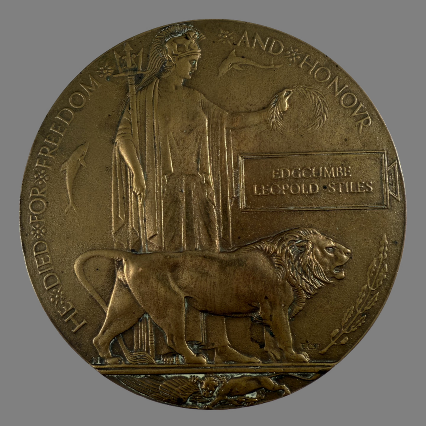 WWI Memorial Plaque - Stiles - 4th Battalion (East Kent Regiment)