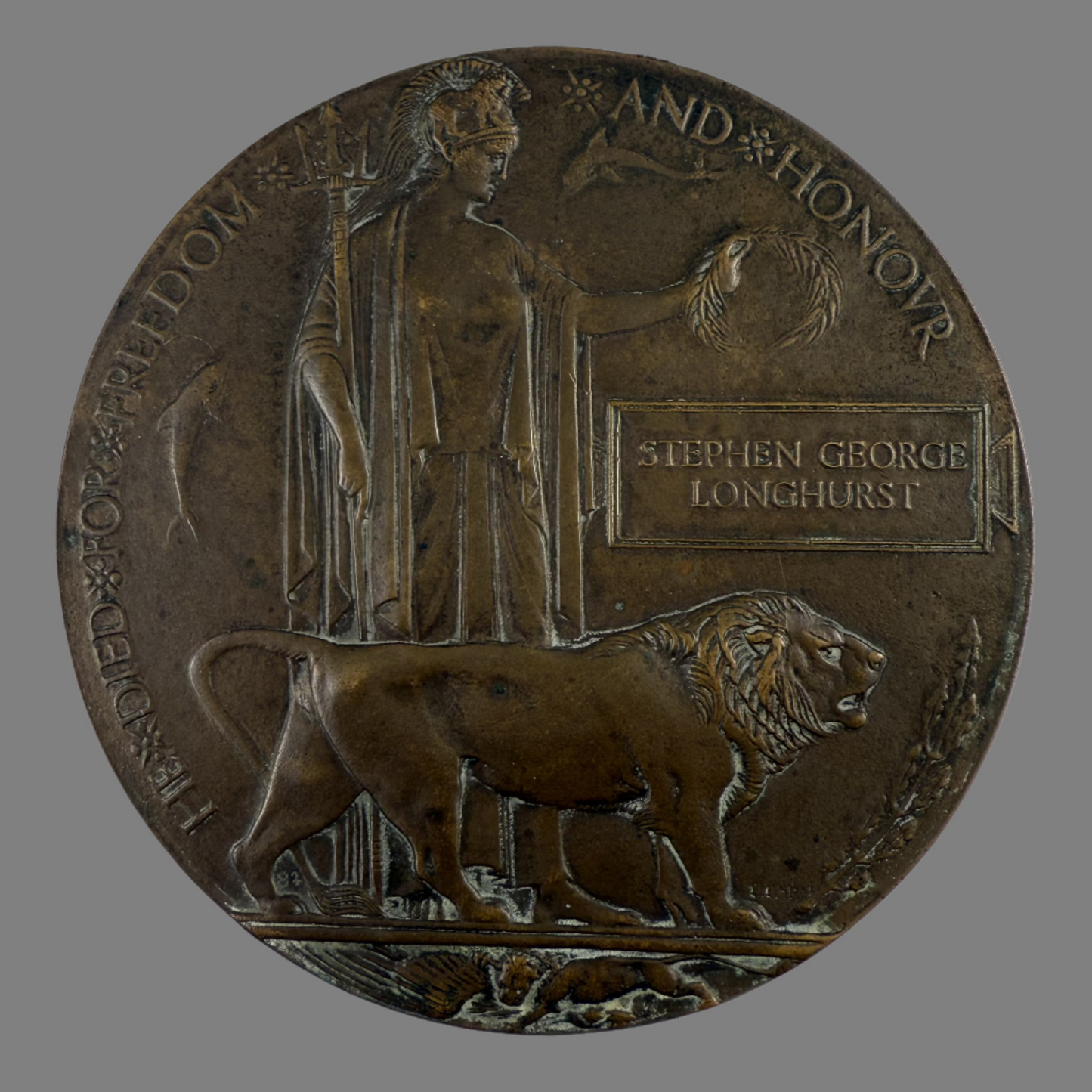 WWI Memorial Plaque - Longhurst - 18th Battalion (King's Royal Rifle Corps) - POW