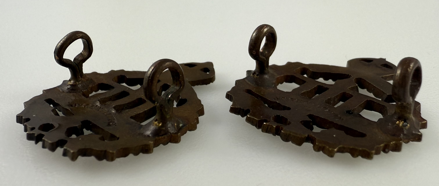 Canadian WWI - 3rd Infantry Battalion (Toronto Regiment) Officer's Collar Badge Pair