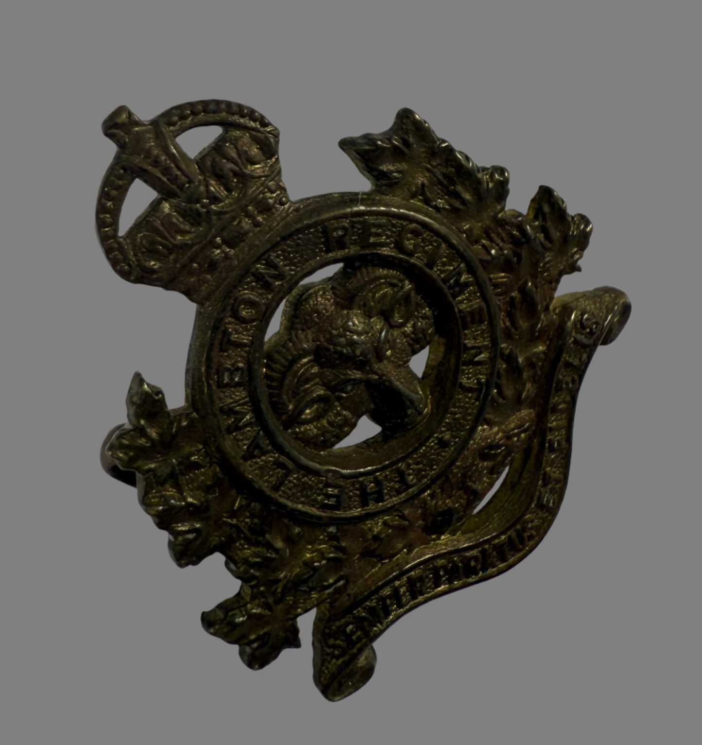 Post WWI - Canadian Militia - Lambton Regiment Collar Badge