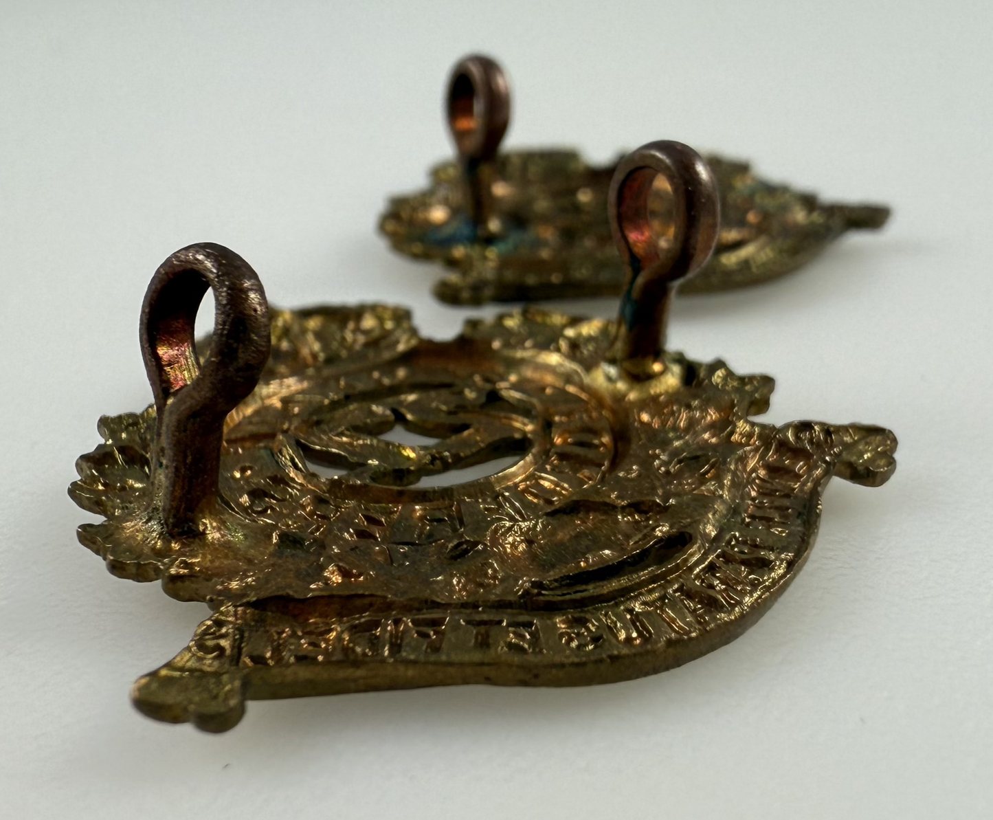 Canadian Pre-WWI - 27th Lambton Regiment (St. Clair Regiment) Collar Badge Pair