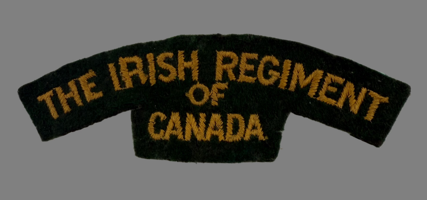 Canadian WWII - Irish Regiment of Canada Starch Back Shoulder Title