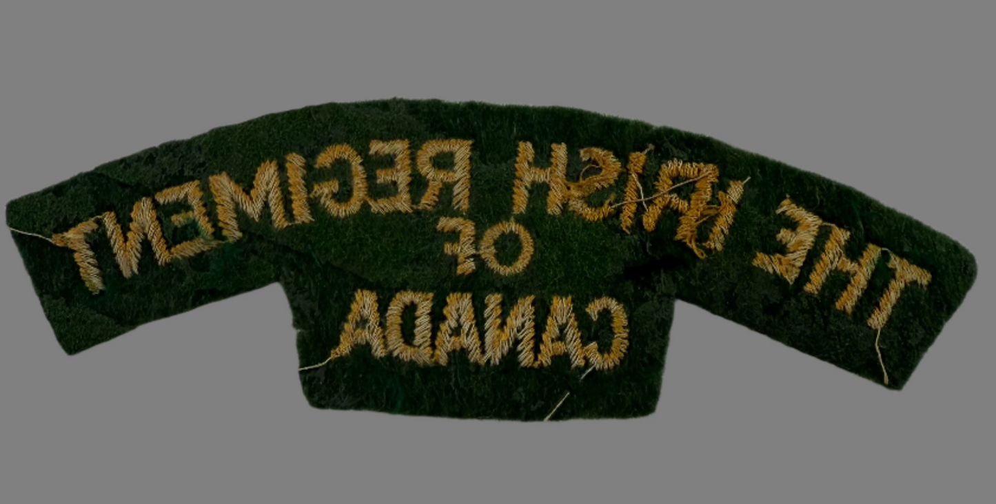 Canadian WWII - Irish Regiment of Canada Starch Back Shoulder Title