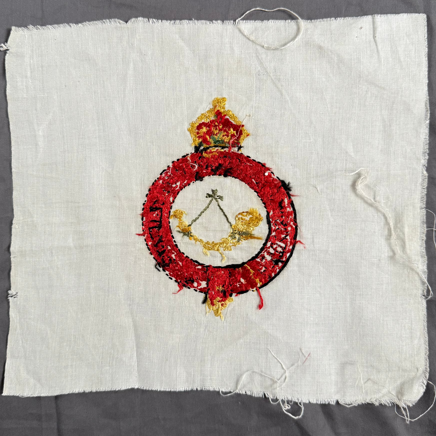 British - WWI - Oxfordshire and Buckinghamshire Light Infantry - Hand Embroidered Badge