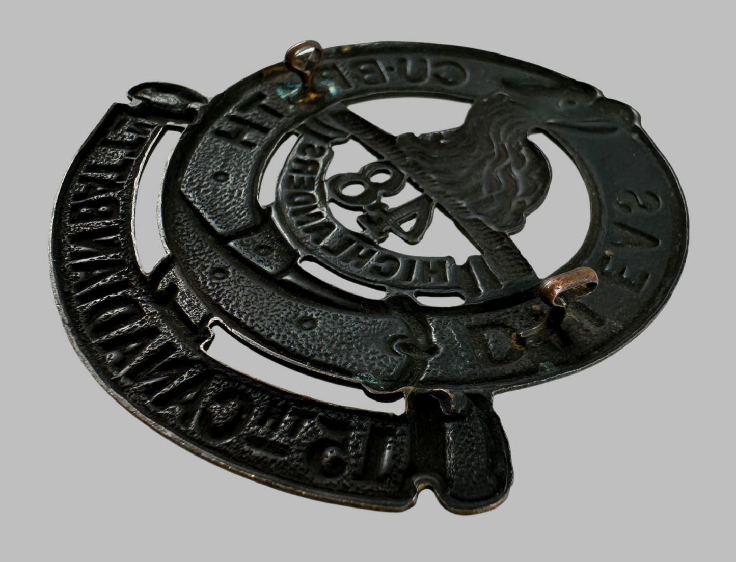WWI - 15th Canadian Infantry Battalion (48th Highlanders of Canada) Cap Badge  - Blackened Copper