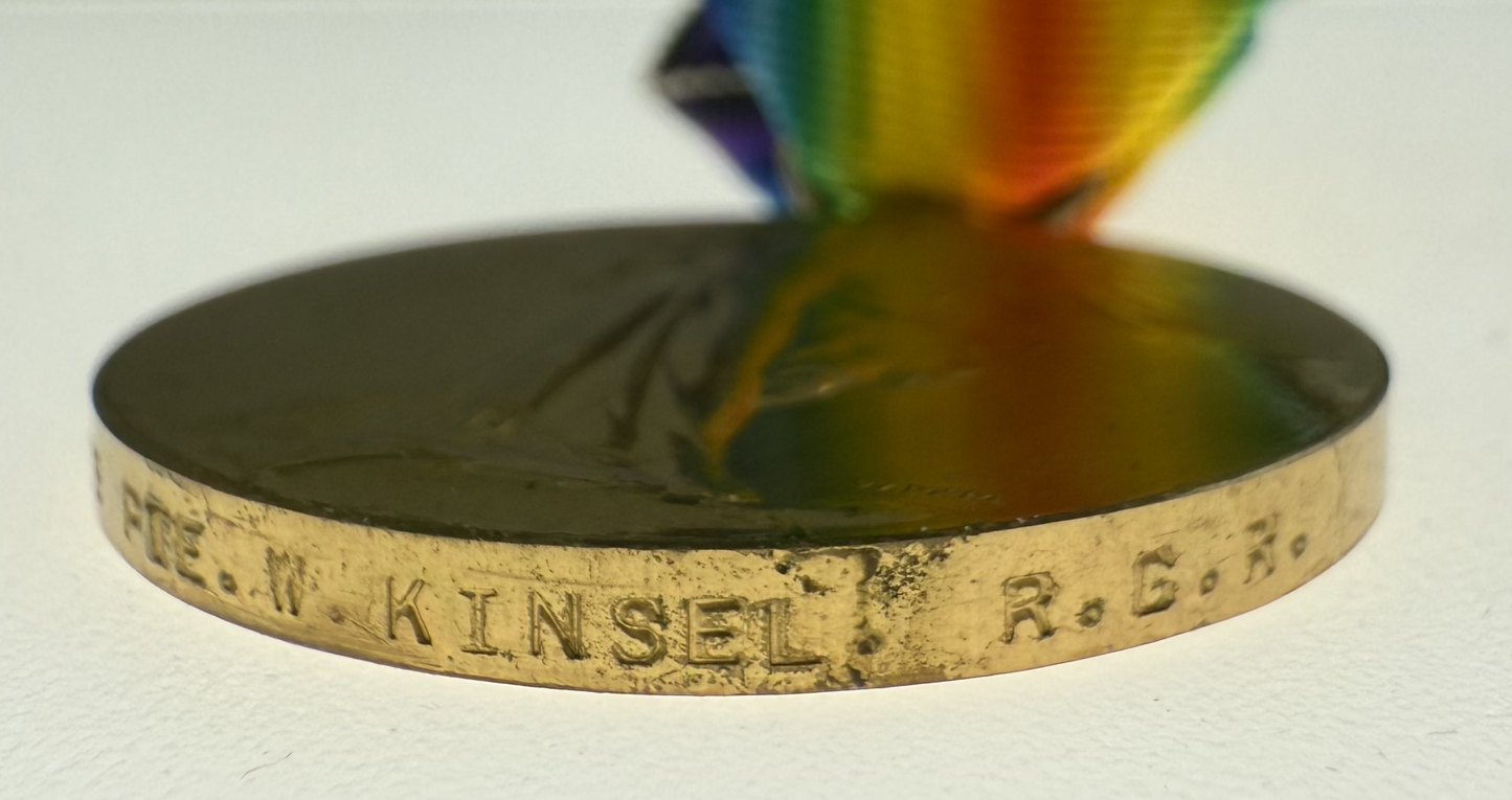 WWI Victory Medal - Royal Canadian Regiment - Kinsel - KIA - American Citizen