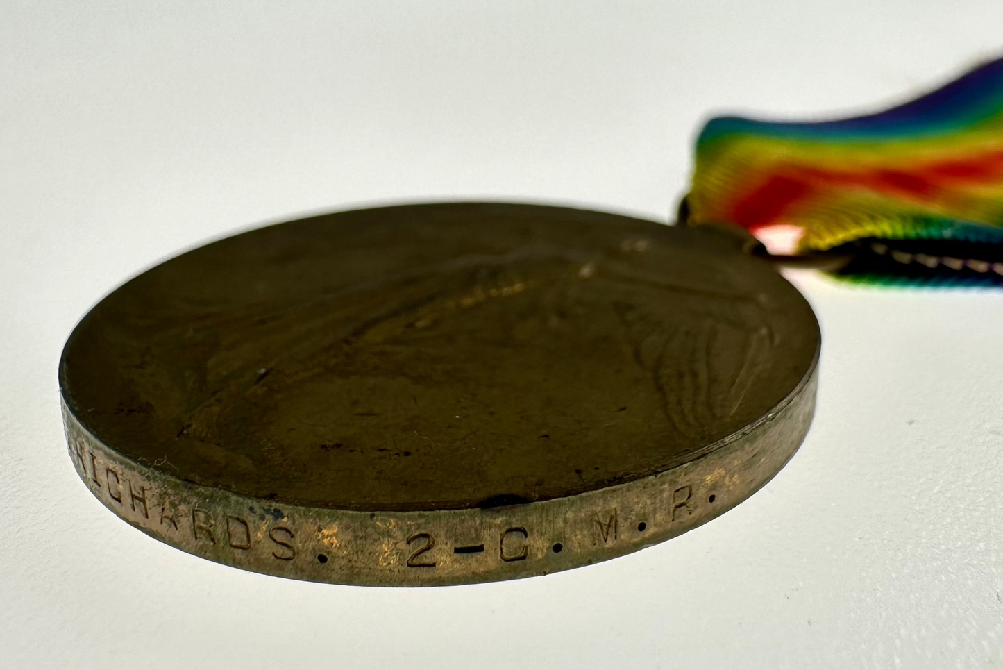 WWI Victory Medal - 2nd Canadian Mounted Rifles - Richards - MM - American