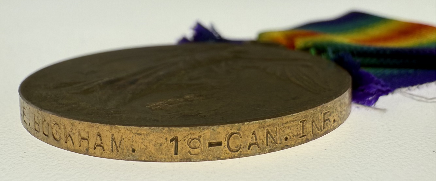 WWI Victory Medal - 19th Canadian Infantry Battalion - Bockham