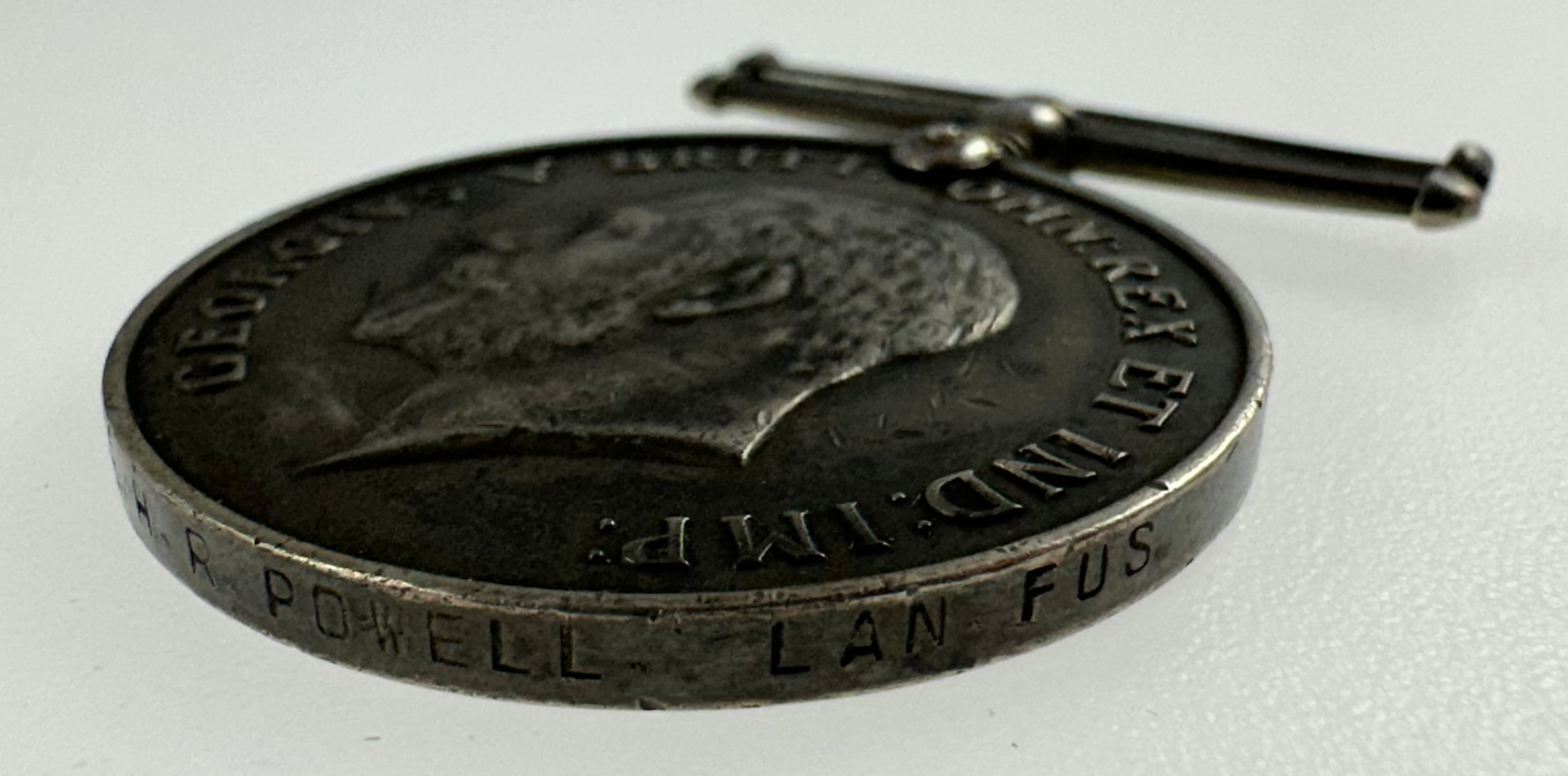 WWI British War Medal - Lancashire Fusiliers - Powell - MM Recipient