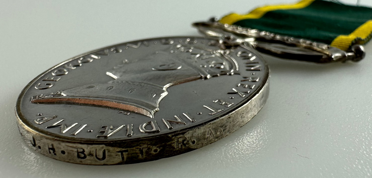 British WWII  - Long Service Medal Group to Royal Artillery - Butt