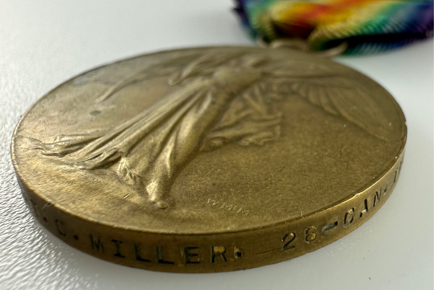 WWI Victory Medal - 26th Canadian Infantry Battalion - Miller