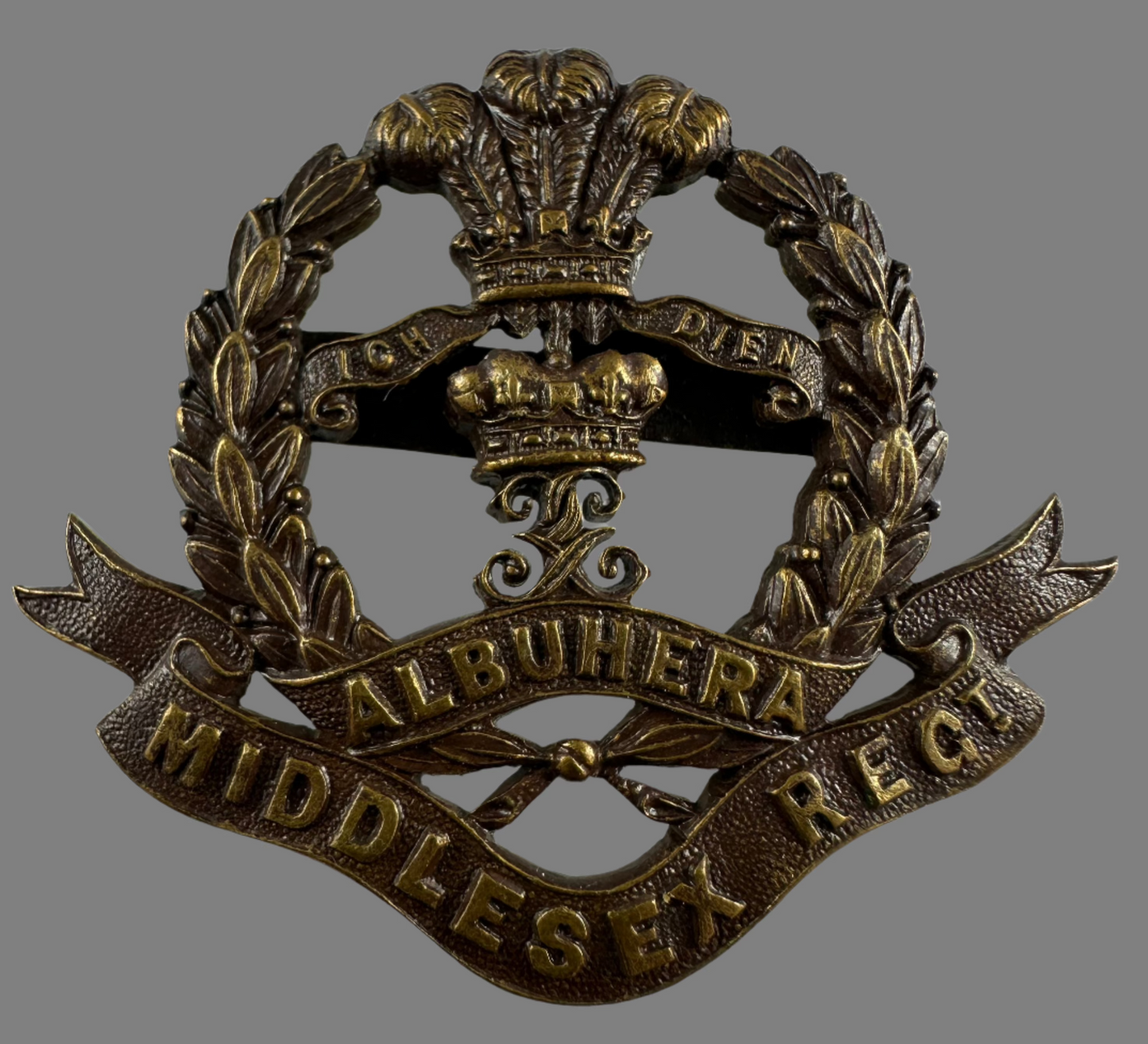 British WWI - Middlesex Regiment Officer's Cap Badge