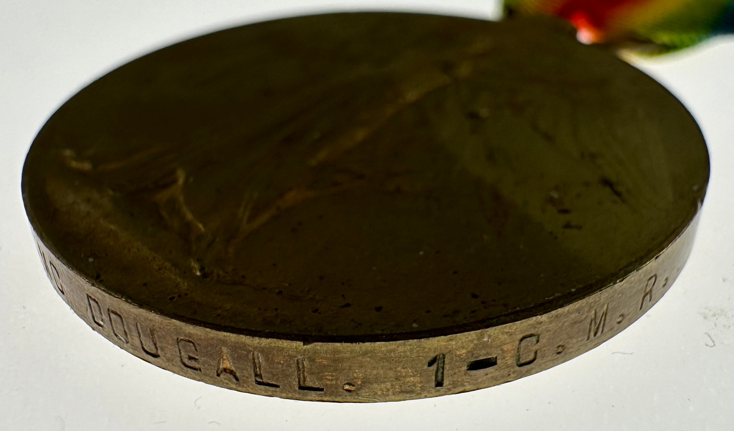 WWI Victory Medal - 1st Canadian Mounted Rifles - McDougall - Wounded