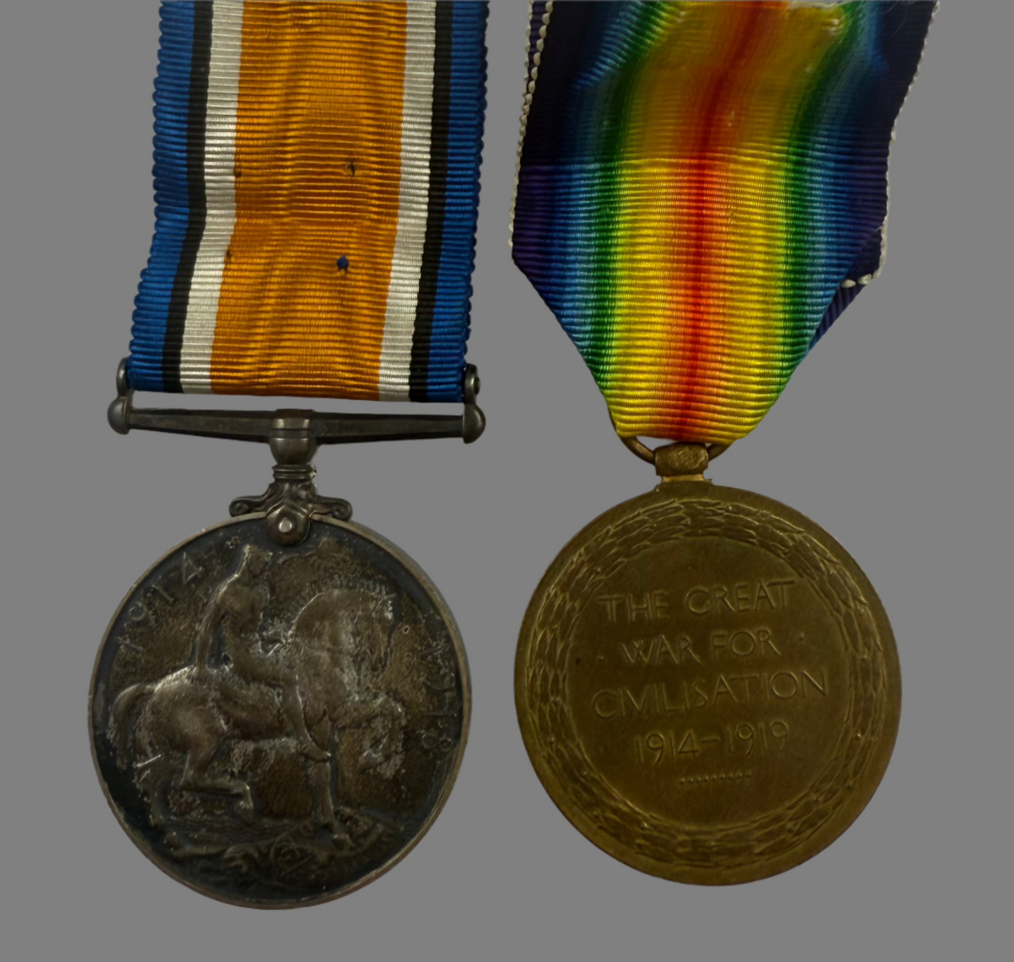 WWI Medal Pair to 4th Canadian Infantry Battalion - Teague