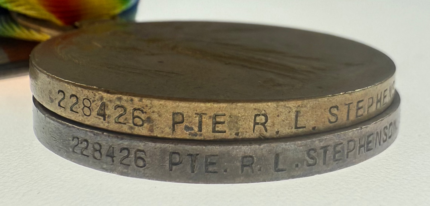 WWI Medal Pair to 58th Canadian Infantry Battalion - Stephenson