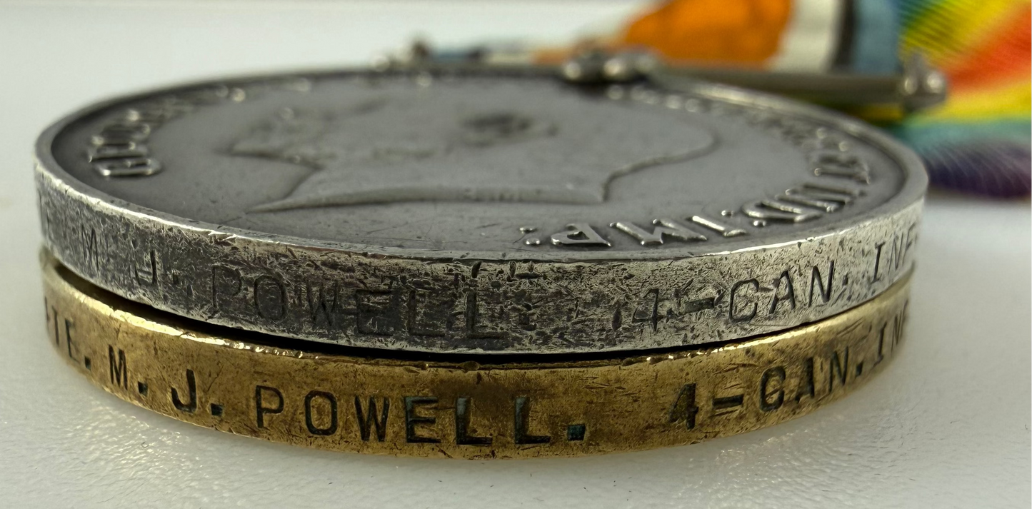 Canadian – WWI Medal Pair – 4th Canadian Infantry Battalion – Powell