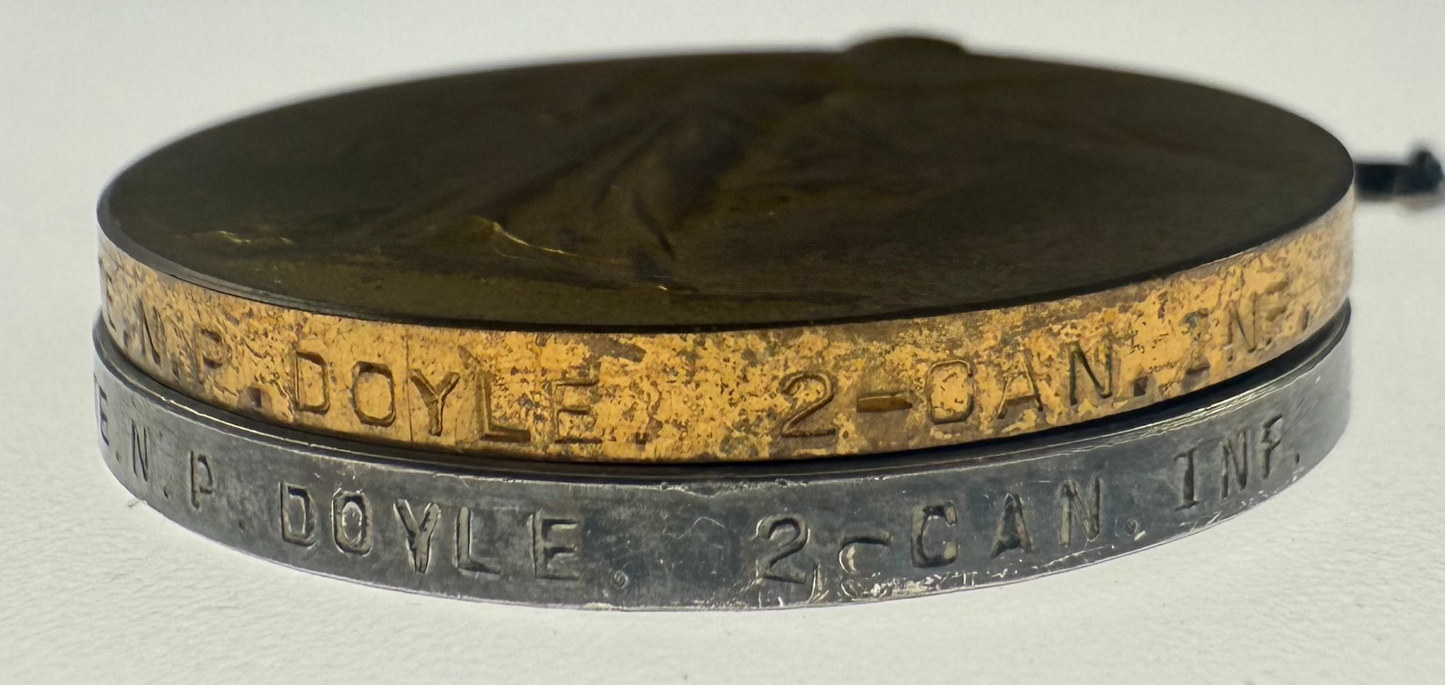 WWI Medal Pair to 2nd Canadian Infantry Battalion - Doyle - KIA