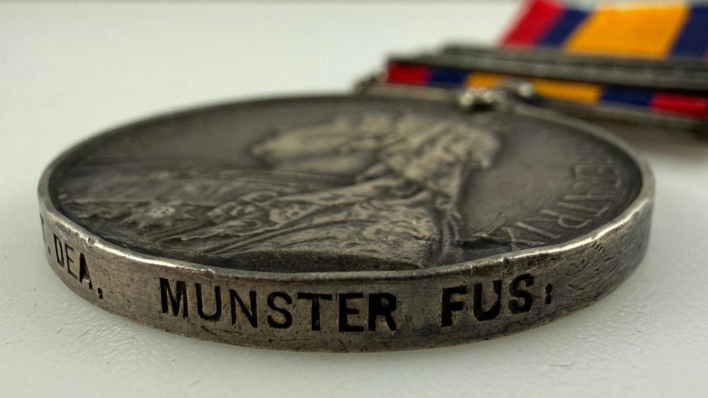 British - Pre-WWI - Queen’s South Africa Medal - Munster Fusiliers - Dea