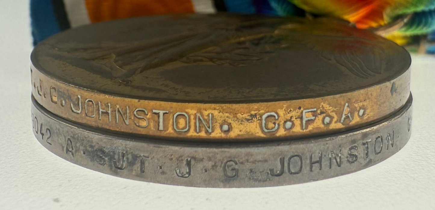 WWI Medal Pair to Canadian Field Artillery / RAF - Johnston