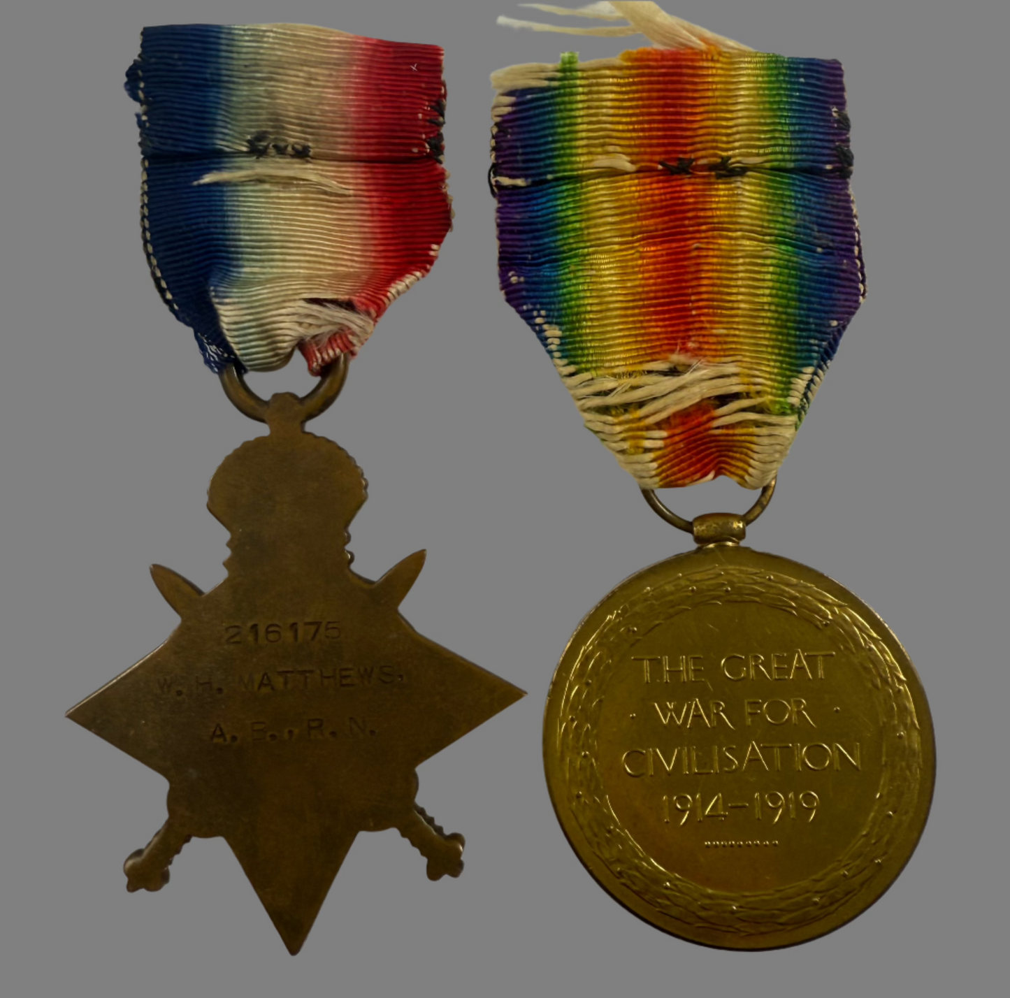 WWI 1914-15 Star and Victory Medal to Royal Navy / Royal Australian Navy - Matthews - Emden 1914