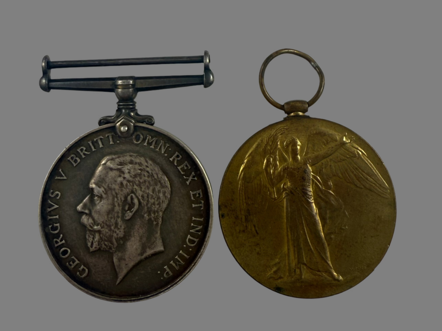 WWI Medal Pair to Gloucestershire Regiment - Lieutenant Lightbourn - From Bermuda - KIA