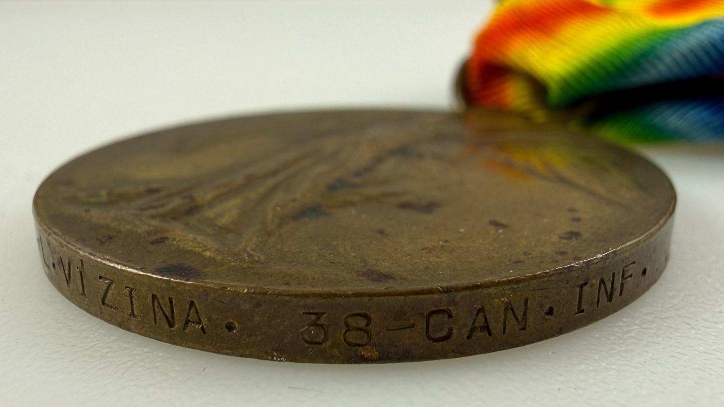 Canadian - WWI - Victory Medal - 38th Canadian Infantry Battalion - KIA