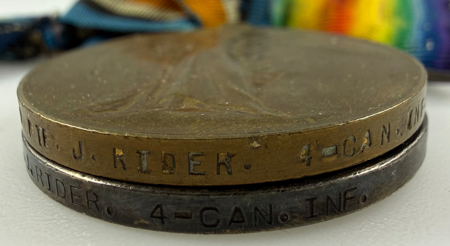 Canadian – WWI – 1914-15 Medal Trio – 4th Canadian Infantry Battalion – Rider