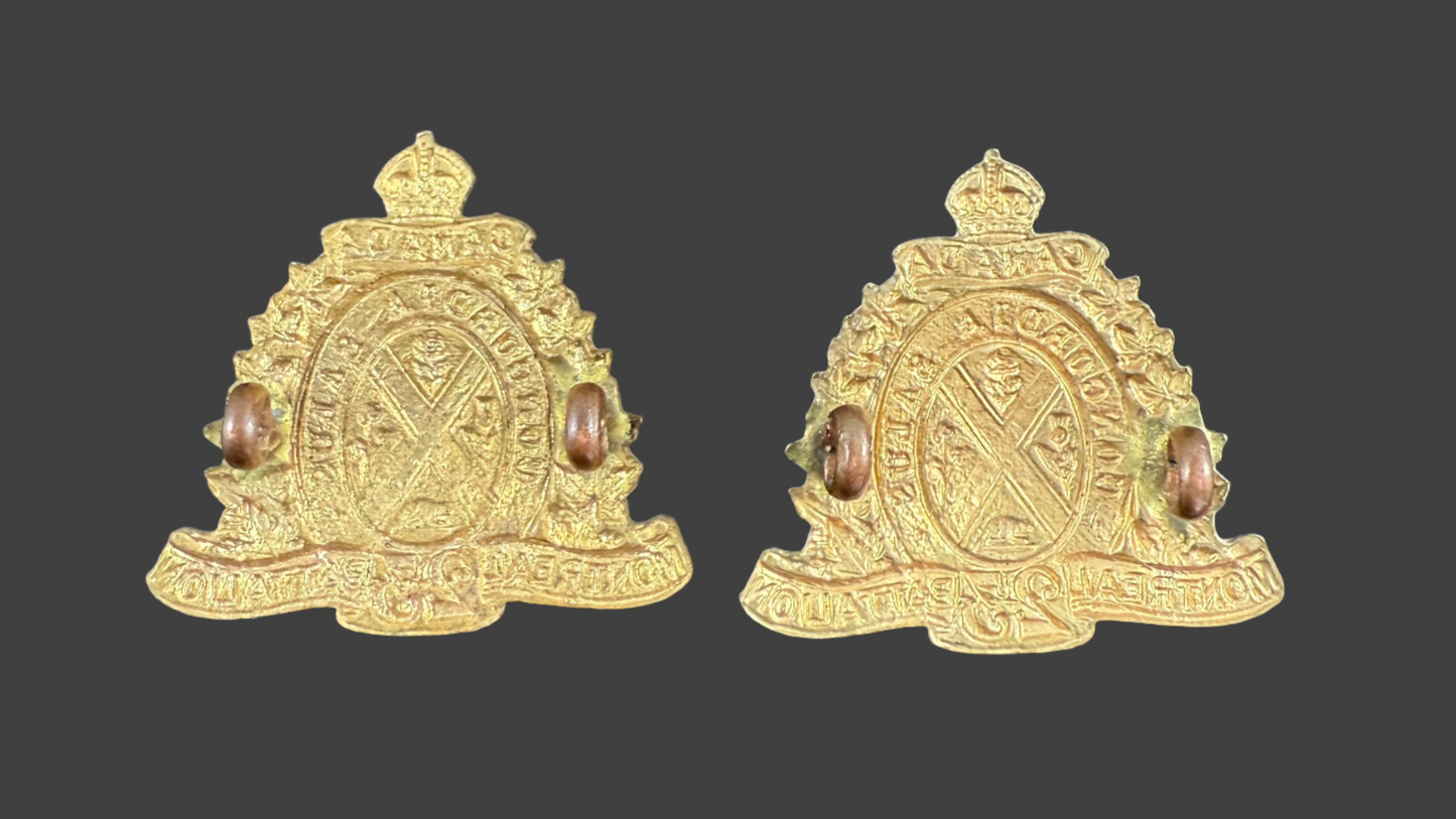 WWI - CEF Collar Badge Pair - 23rd Canadian Infantry Battalion (Montreal Battalion)
