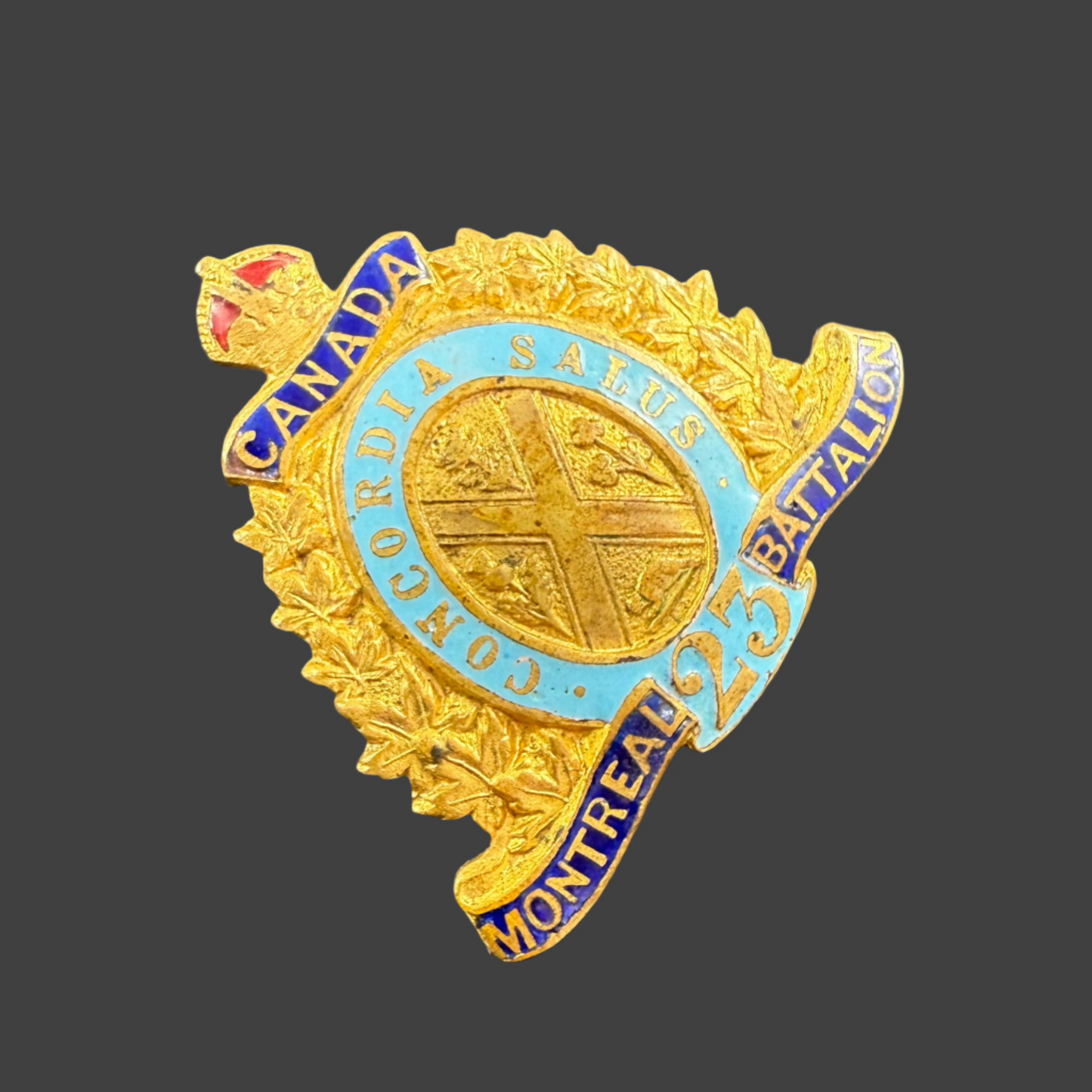 WWI - CEF Sweetheart Badge - 23rd Canadian Infantry Battalion (Montreal Battalion)