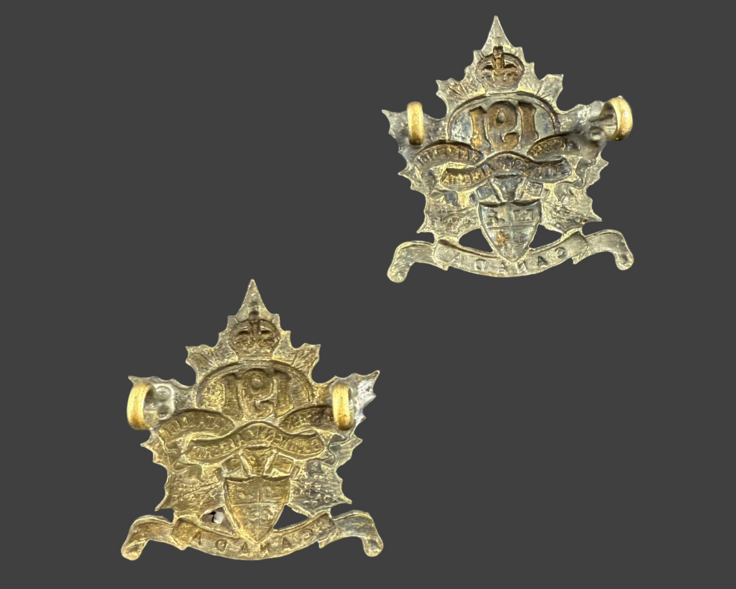 WWI - CEF Collar Badges - 191st Canadian Infantry Battalion (South Alberta Regiment)