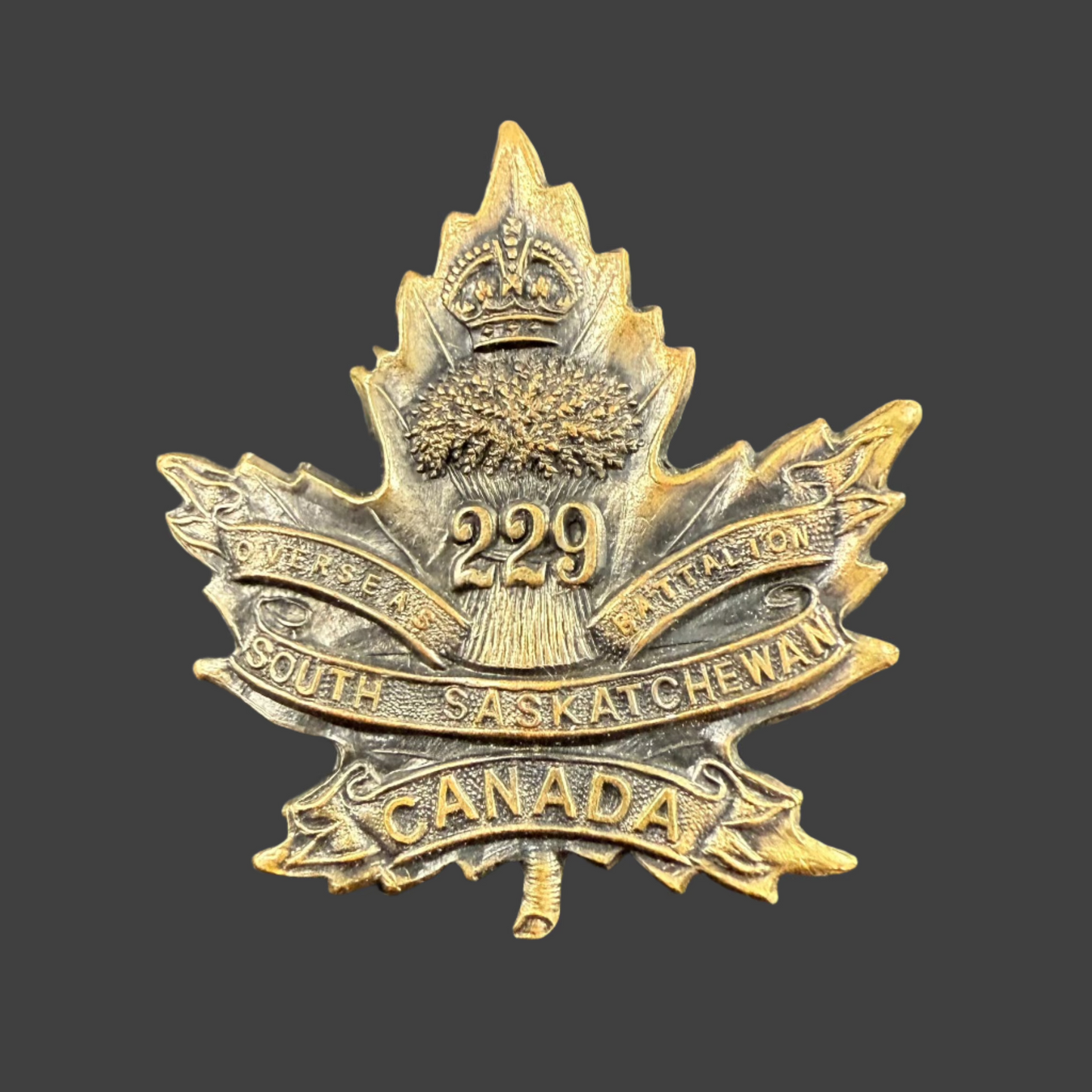 WWI - CEF Collar Badge - 229th Canadian Infantry Battalion (South Saskatchewan)