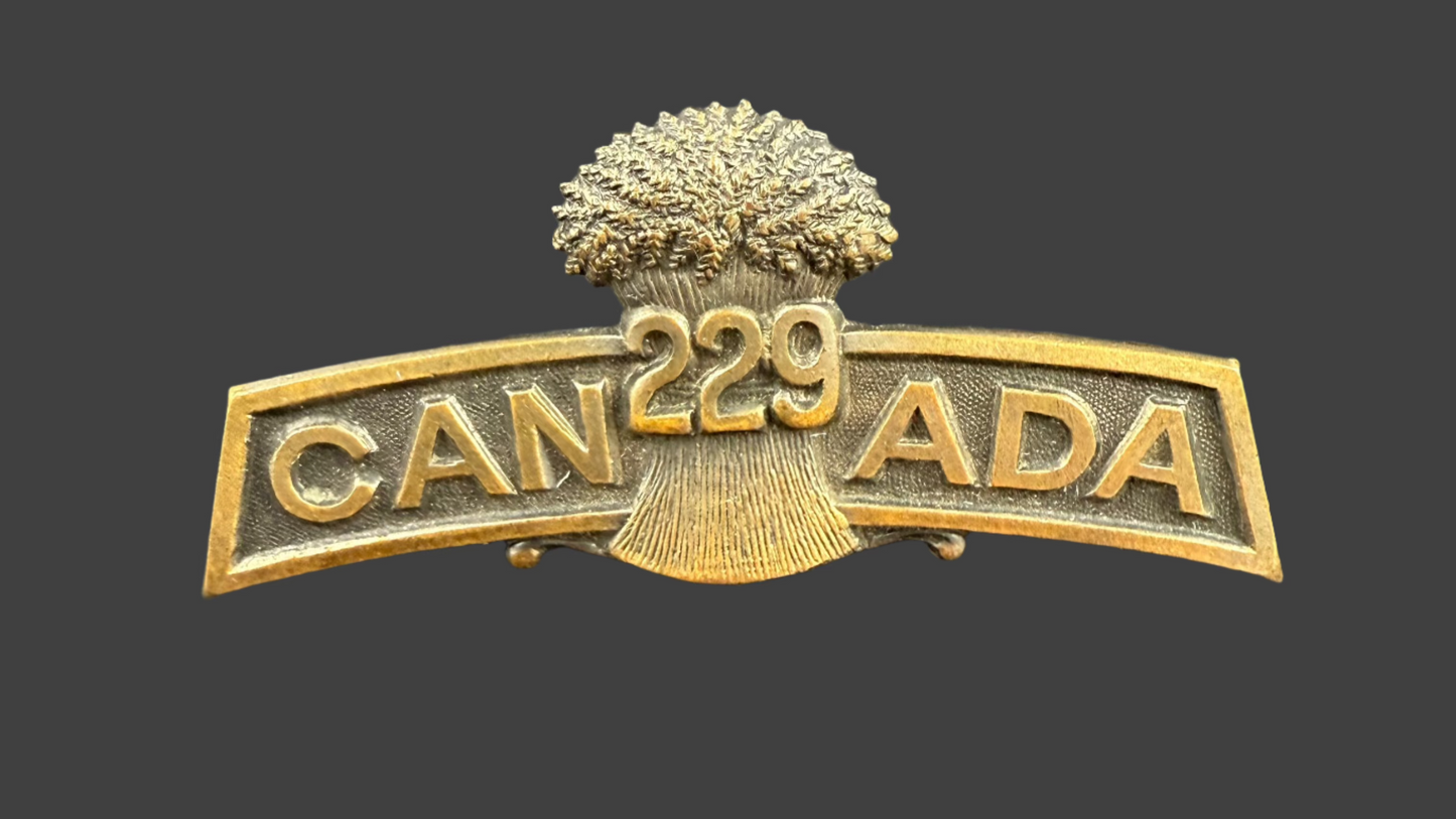 WWI - CEF Shoulder Title - 229th Canadian Infantry Battalion (South Saskatchewan)