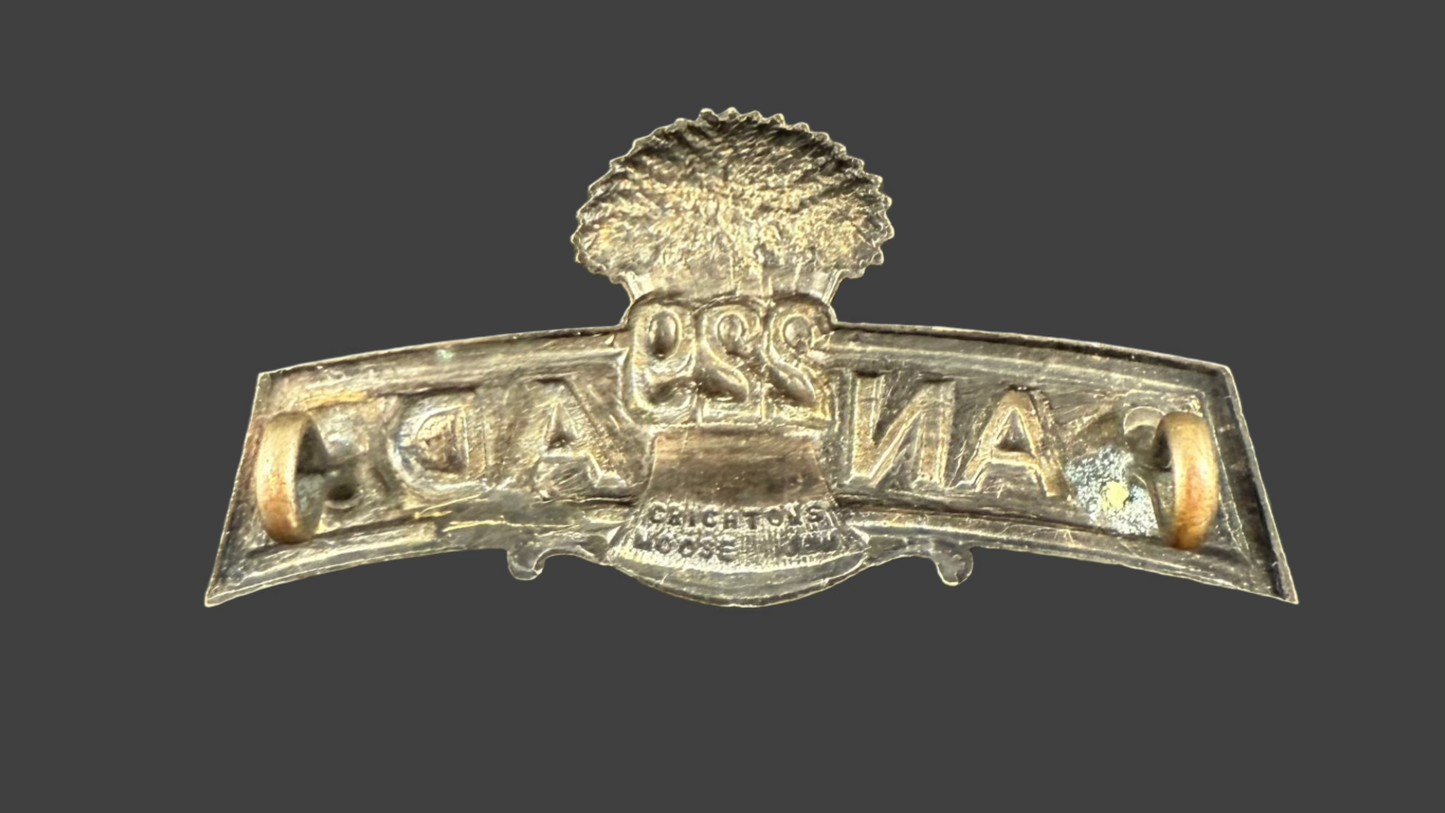 WWI - CEF Shoulder Title - 229th Canadian Infantry Battalion (South Saskatchewan)