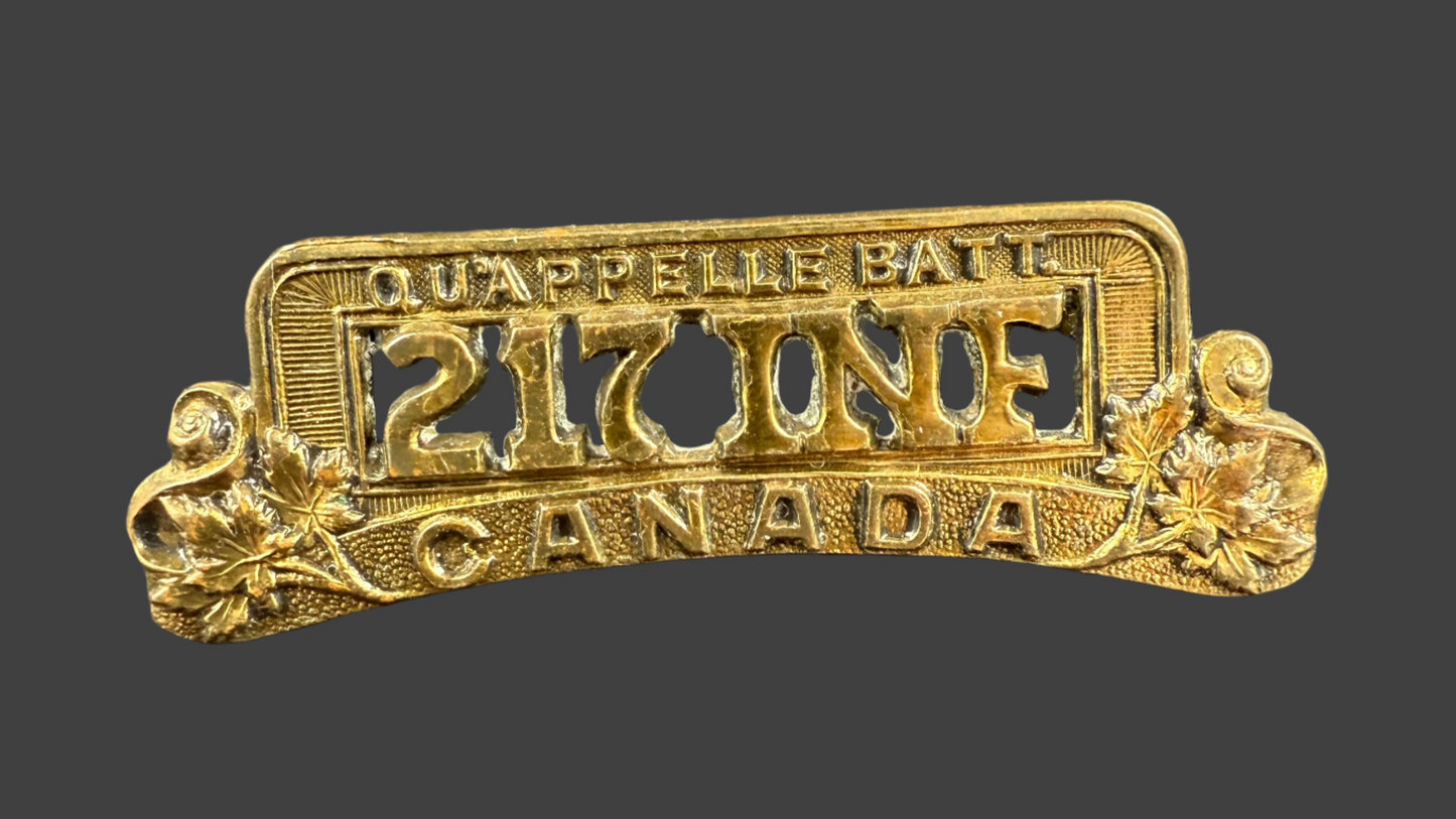 WWI - CEF Shoulder Title - 217th Canadian Infantry Battalion (Qu'Appelle Battalion)